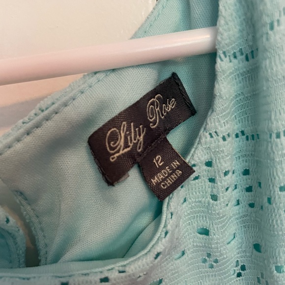 blue lily rose dress; size 12; worn once - Picture 4 of 4